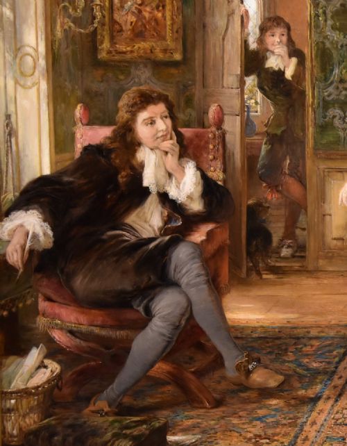 OIL PAINTING BY THOMAS FALLON MARSHALL MRS PEPYS ADOPTS THE LATEST FASHION - ADDITIONAL PHOTO 3