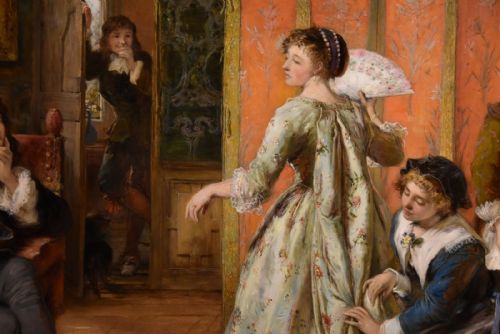 OIL PAINTING BY THOMAS FALLON MARSHALL MRS PEPYS ADOPTS THE LATEST FASHION - ADDITIONAL PHOTO 4