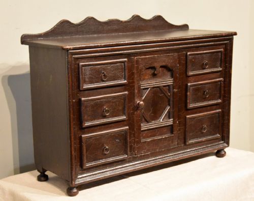 19TH CENTURY CORNISH PAINTED PINE MINIATURE DRESSER BASE - ADDITIONAL PHOTO 2