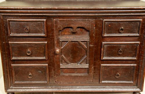 19TH CENTURY CORNISH PAINTED PINE MINIATURE DRESSER BASE - ADDITIONAL PHOTO 4