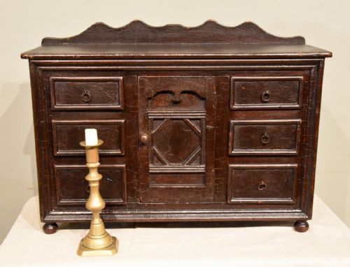 19TH CENTURY CORNISH PAINTED PINE MINIATURE DRESSER BASE - ADDITIONAL PHOTO 6
