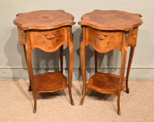ART DECO FRENCH BEDSIDE INLAID TABLES - ADDITIONAL PHOTO 1