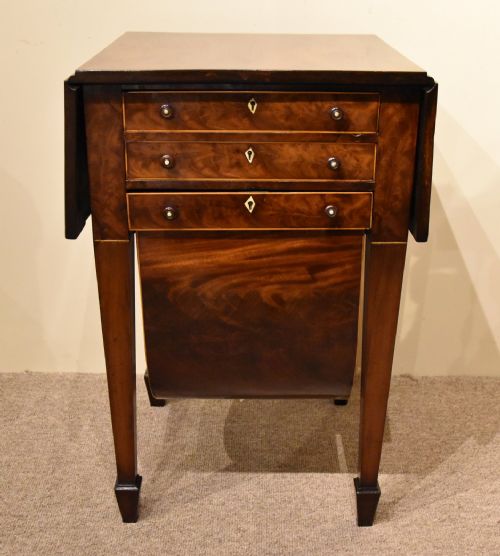 WILLIAM IV MAHOGANY BARREL WORK TABLE - ADDITIONAL PHOTO 1
