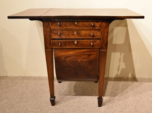 WILLIAM IV MAHOGANY BARREL WORK TABLE - ADDITIONAL PHOTO 2