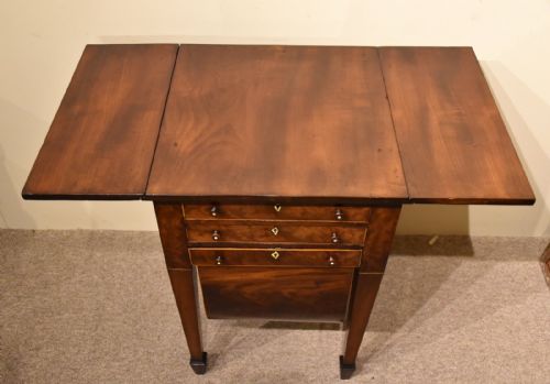 WILLIAM IV MAHOGANY BARREL WORK TABLE - ADDITIONAL PHOTO 3