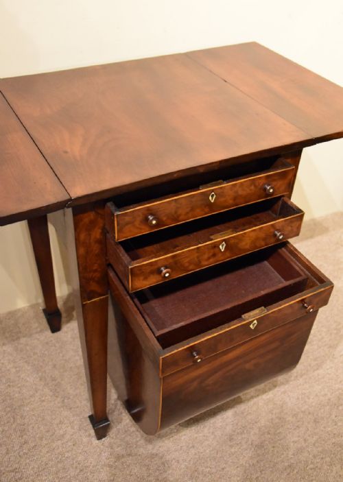 WILLIAM IV MAHOGANY BARREL WORK TABLE - ADDITIONAL PHOTO 4