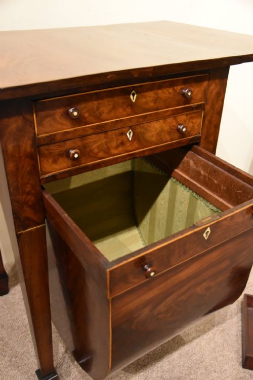 WILLIAM IV MAHOGANY BARREL WORK TABLE - ADDITIONAL PHOTO 5