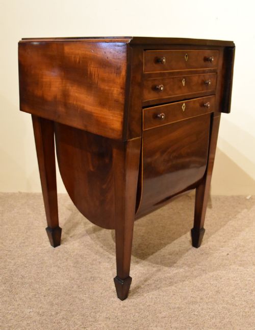 WILLIAM IV MAHOGANY BARREL WORK TABLE - ADDITIONAL PHOTO 6