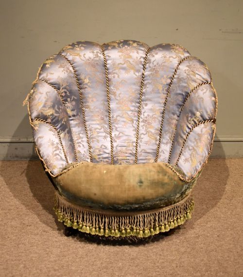 19th century shell armchair 'slipper chair' - CATEGORY: ANTIQUE CHAIRS - DATED 19TH CENTURY