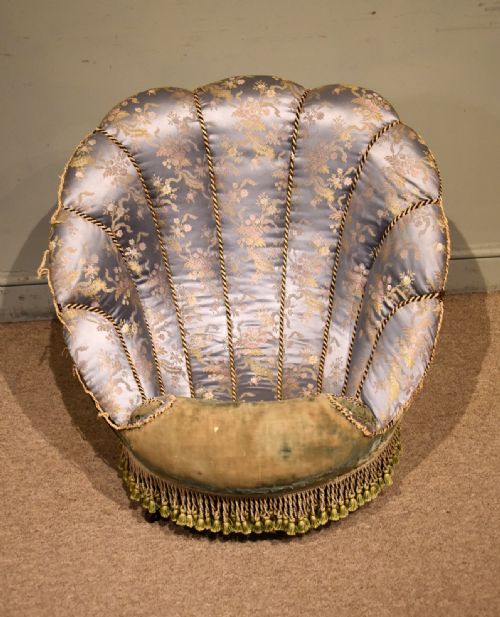 19TH CENTURY SHELL ARMCHAIR 'SLIPPER CHAIR' - ADDITIONAL PHOTO 1
