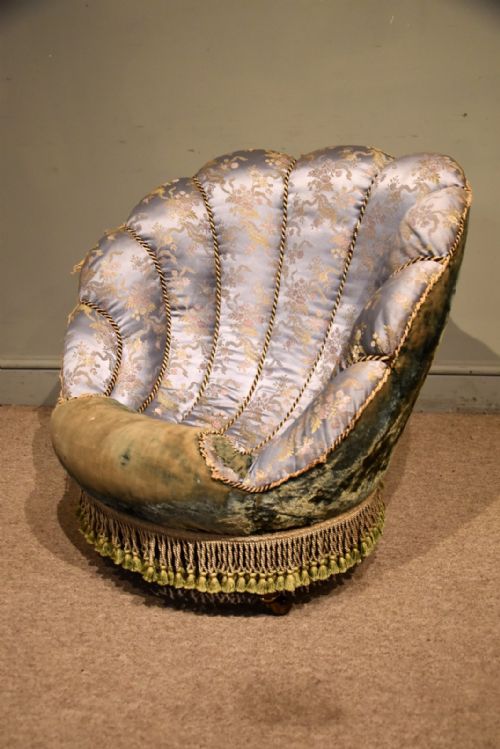 19TH CENTURY SHELL ARMCHAIR 'SLIPPER CHAIR' - ADDITIONAL PHOTO 2