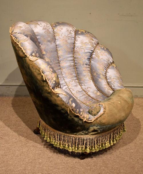19TH CENTURY SHELL ARMCHAIR 'SLIPPER CHAIR' - ADDITIONAL PHOTO 3