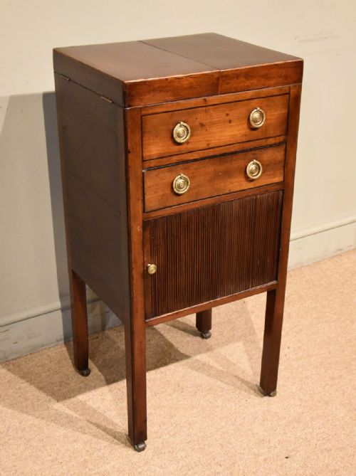 GEORGE III CENTURY MAHOGANY BEDSIDE CABINET NIGHT STAND - ADDITIONAL PHOTO 1