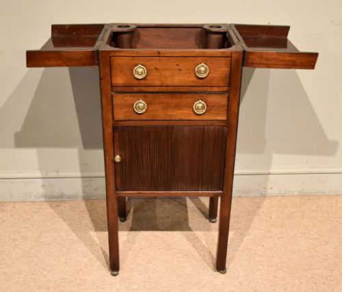 GEORGE III CENTURY MAHOGANY BEDSIDE CABINET NIGHT STAND - ADDITIONAL PHOTO 2
