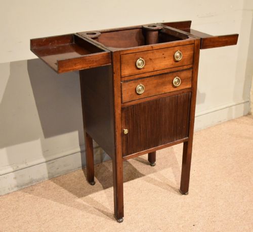 GEORGE III CENTURY MAHOGANY BEDSIDE CABINET NIGHT STAND - ADDITIONAL PHOTO 3