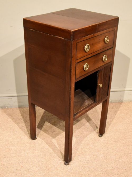 GEORGE III CENTURY MAHOGANY BEDSIDE CABINET NIGHT STAND - ADDITIONAL PHOTO 4