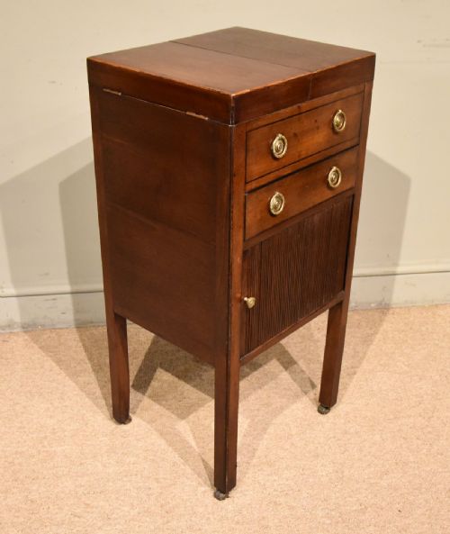 GEORGE III CENTURY MAHOGANY BEDSIDE CABINET NIGHT STAND - ADDITIONAL PHOTO 6