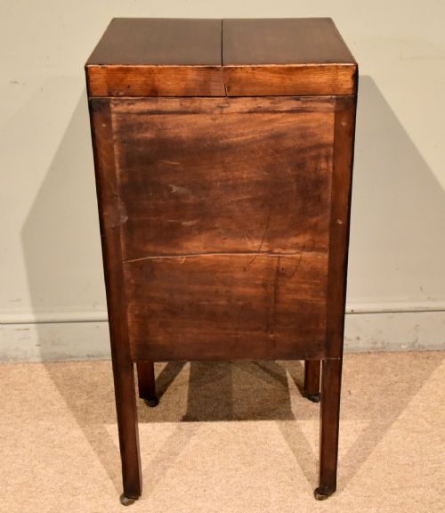 GEORGE III CENTURY MAHOGANY BEDSIDE CABINET NIGHT STAND - ADDITIONAL PHOTO 7