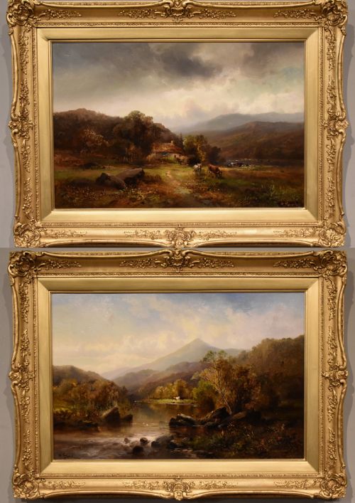 oil painting pair by max sinclair the lledr valley north wales - CATEGORY: ANTIQUE ART - DATED 19TH CENTURY