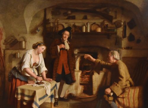 OIL PAINTING BY WILLIAM BAXTER COLLIER FYFE THE LAIRD OF DUMBIEDYKE'S COURTSHIP - ADDITIONAL PHOTO 2