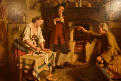 OIL PAINTING BY WILLIAM BAXTER COLLIER FYFE THE LAIRD OF DUMBIEDYKE'S COURTSHIP - ADDITIONAL PHOTO 5