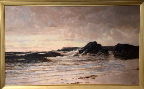 OIL PAINTING BY RICHARD WANE BREAKING WAVES - ADDITIONAL PHOTO 1