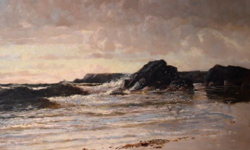 OIL PAINTING BY RICHARD WANE BREAKING WAVES - ADDITIONAL PHOTO 2