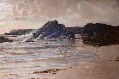 OIL PAINTING BY RICHARD WANE BREAKING WAVES - ADDITIONAL PHOTO 4
