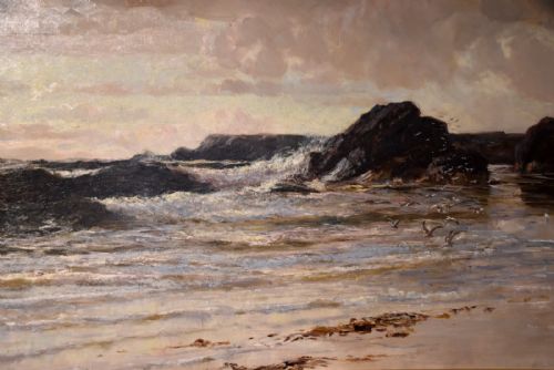 OIL PAINTING BY RICHARD WANE BREAKING WAVES - ADDITIONAL PHOTO 5