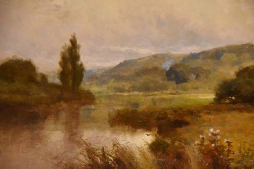 OIL PAINTING BY JOHN HORACE HOOPER HARVEST TIME NEAR HENLEY - ADDITIONAL PHOTO 5