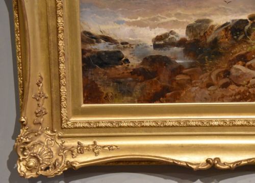 OIL PAINTING BY JOSEPH HORLOR A VIEW OF ST MICHAELS MOUNT - ADDITIONAL PHOTO 8