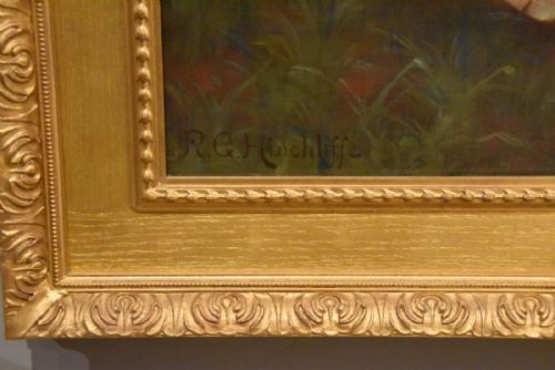 OIL PAINTING BY RICHARD GEORGE HINCHLIFFE PORTRAIT OF A GIRL - ADDITIONAL PHOTO 4