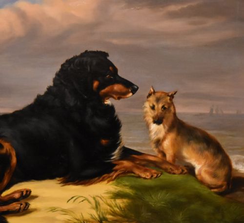 OIL PAINTING BY SAMUEL JOHN CARTER BEST OF FRIENDS - ADDITIONAL PHOTO 1