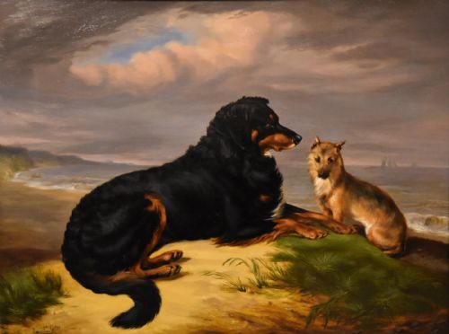 OIL PAINTING BY SAMUEL JOHN CARTER BEST OF FRIENDS - ADDITIONAL PHOTO 2