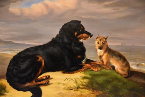 OIL PAINTING BY SAMUEL JOHN CARTER BEST OF FRIENDS - ADDITIONAL PHOTO 3