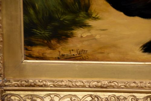 OIL PAINTING BY SAMUEL JOHN CARTER BEST OF FRIENDS - ADDITIONAL PHOTO 4