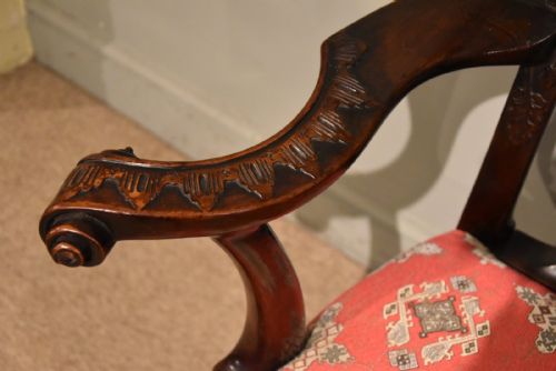19TH CENTURY PAIR OF IRISH MAHOGANY CARVED ARMCHAIRS - ADDITIONAL PHOTO 8
