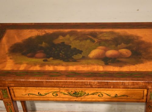 LATE 18TH CENTURY SATINWOOD PAINTED CARD TABLE - ADDITIONAL PHOTO 6