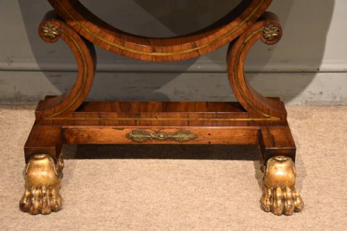 REGENCY ROSEWOOD VENEERED BRASS INLAID CARD TABLE - ADDITIONAL PHOTO 2