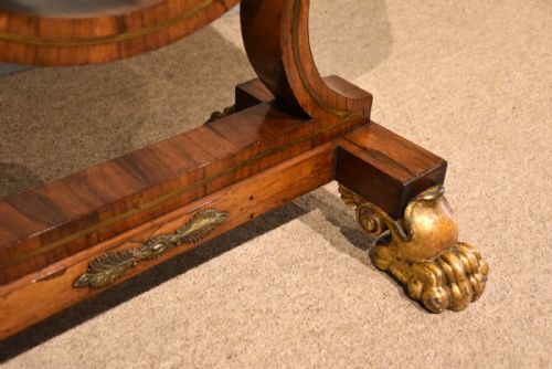 REGENCY ROSEWOOD VENEERED BRASS INLAID CARD TABLE - ADDITIONAL PHOTO 8