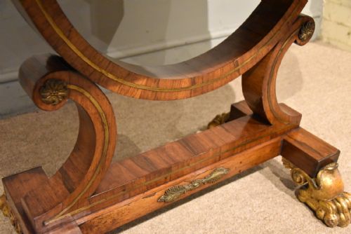 REGENCY ROSEWOOD VENEERED BRASS INLAID CARD TABLE - ADDITIONAL PHOTO 9