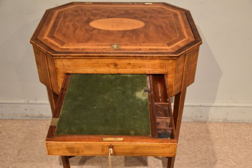18TH CENTURY SHERATON PERIOD FADED MAHOGANY WORK TABLE - ADDITIONAL PHOTO 2