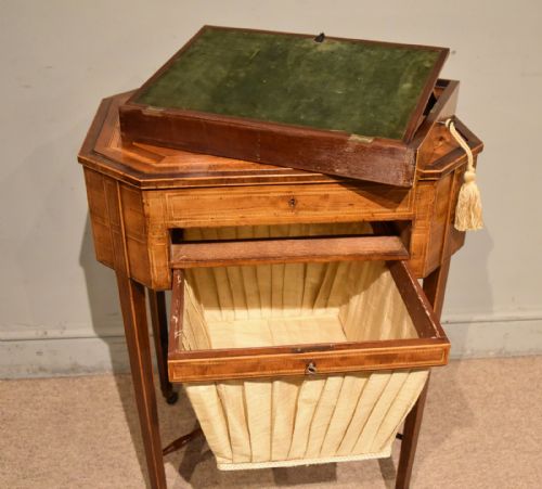 18TH CENTURY SHERATON PERIOD FADED MAHOGANY WORK TABLE - ADDITIONAL PHOTO 3