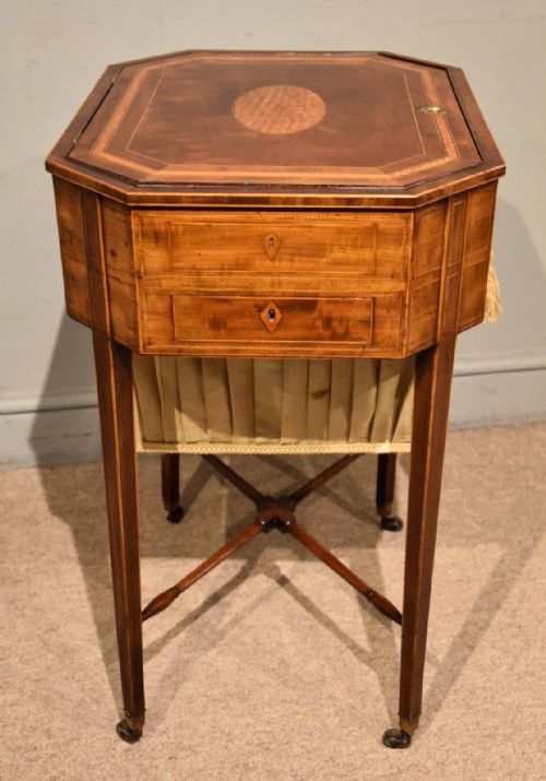 18TH CENTURY SHERATON PERIOD FADED MAHOGANY WORK TABLE - ADDITIONAL PHOTO 6