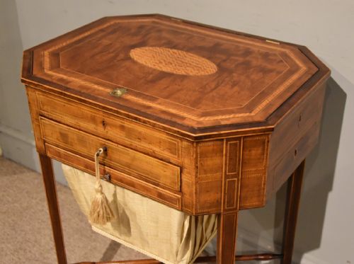 18TH CENTURY SHERATON PERIOD FADED MAHOGANY WORK TABLE - ADDITIONAL PHOTO 7