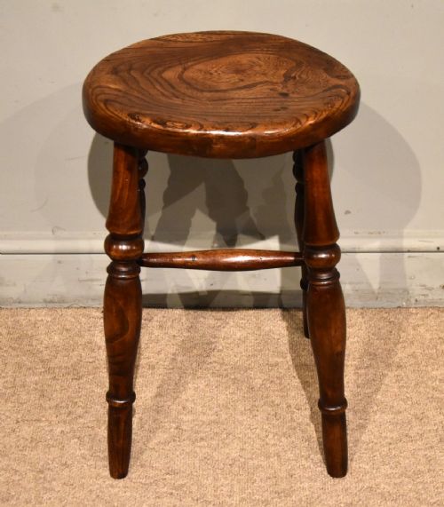 19th century west country elm stool - CATEGORY: ANTIQUE STOOLS - DATED 19TH CENTURY