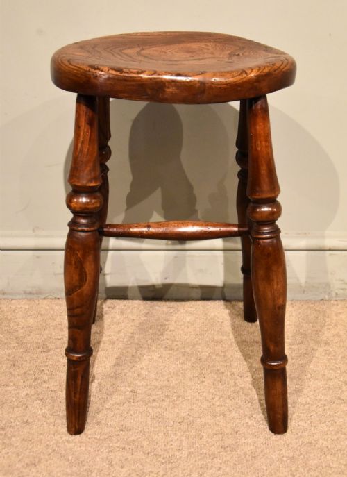 19TH CENTURY WEST COUNTRY ELM STOOL - ADDITIONAL PHOTO 2