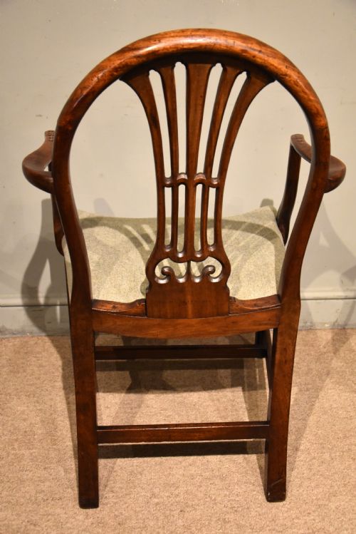 LATE 18TH CENTURY HEPPLEWHITE CARVED MAHOGANY ARMCHAIR - ADDITIONAL PHOTO 4