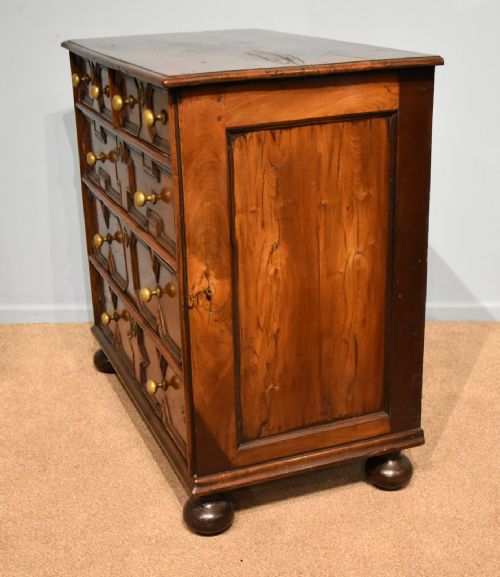 17TH CENTURY WALNUT GEOMETRIC CHEST OF DRAWERS - ADDITIONAL PHOTO 2