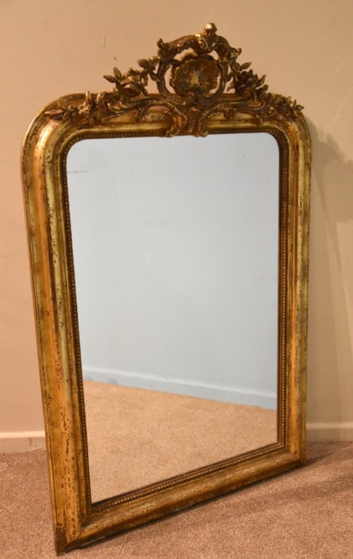 MID 19TH CENTURY FRENCH GILDED MIRROR - ADDITIONAL PHOTO 1